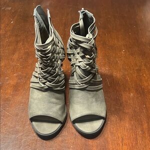 Diba Women's Strappy Heeled Boots - Gray